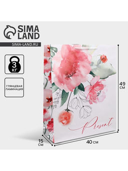 Пакет подарочный ламинированный, упаковка, Present, 40?49?15 см