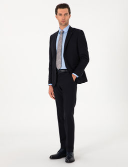Lacivert Slim Fit %100 Y_n Mono Yaka Tak_m Elbise - Cacharel фото 4