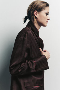 CONTRAST STRIPED PYJAMA SHIRT - Zara фото 9