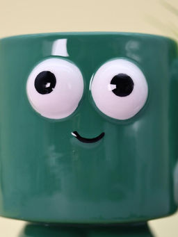 Кружка керамическая Smiling friend, green, 360 ml