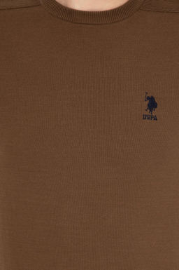 Мужской вязаный свитер кокосового цвета Basic - U.s. polo assn фото 18