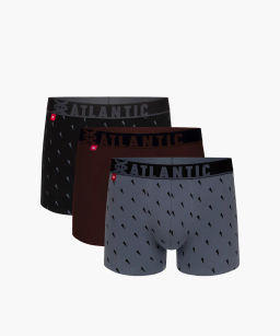 ATLANTIC 3MH-174 Трусы шорты New Sport - набор 3 шт. черный + шоколадный + серый