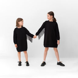 Платье для девочки чёрное прямое MINAKU: Casual Collection, рост 152 см