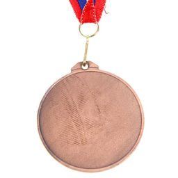 Медаль призовая 050 диам 7 см. 3 место, триколор. Цвет бронз. С лентой - Командор фото 3