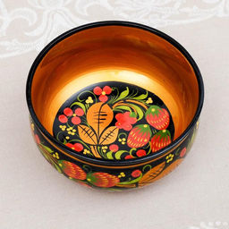 Чашка деревянная хохлома «Ягодка», 15×7 см
