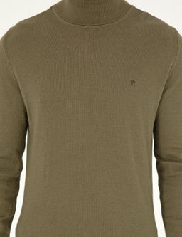 Koyu Haki Slim Fit Bal_k__ Yaka Basic Triko Kazak - Pierre cardin фото 6