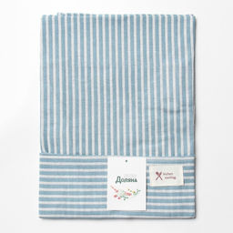 Фартук Доляна с карманом, цв.синий, 70*654см, 100% хл, рогожка  фото 8