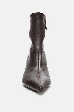 LEATHER WEDGE HEEL ANKLE BOOTS - Zara фото 4