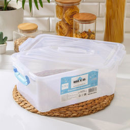 Контейнер пищевой, 9.75 л, 37.52514 см, прямоугольный, прозрачный, ручки МИКС - Simaland фото 3