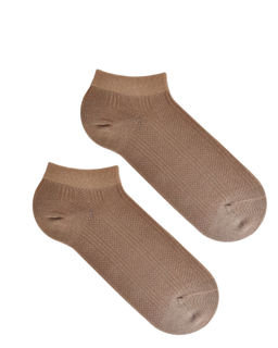 Короткие носки р.40-45 Перфорация Полоски Бежевый