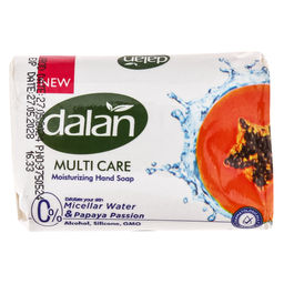 Цена за 6 шт. Мыло туалетное твердое Dalan Multi Care 75г, Мицеллярная вода и Папайя (Турция)