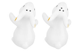 Набор д/специй 2 пр. 5,5*5,5*8 см "Кролики обнимашки" белый с золотом