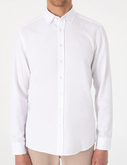 Beyaz Oxford Slim Fit Kolay _t_lenebilir G_mlek - Pierre cardin фото 6