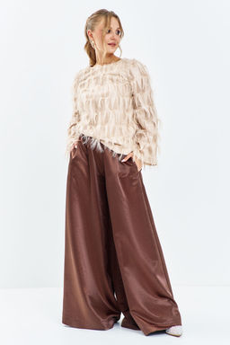 Костюм Euro Moda 663 бежевый/коричневый