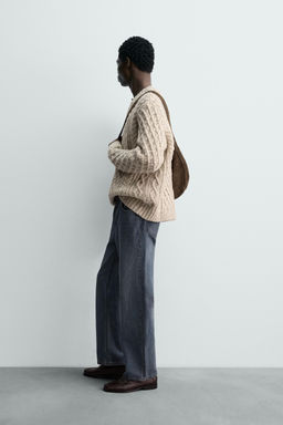 CABLE KNIT WOOL JUMPER - Zara фото 4