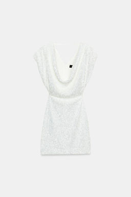 VESTIDO MINI LENTEJUELAS / Blanco - Zara фото 3