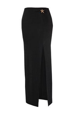 Siyah Orme Aksesuar Detayl? Maxi Plaj Etek TBESS25ET00000