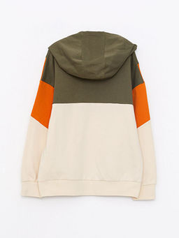 Kap??onlu Renk Bloklu Uzun Kollu Erkek ?ocuk Sweatshirt - Waikiki фото 2