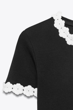FLOWER DETAIL T-SHIRT - Zara фото 6