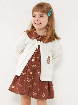 V Yaka Uzun Kollu Nak?? Detayl? K?z Bebek Triko H?rka