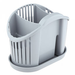 Подставка для столовых приборов пластмассовая 18,7х11,3х14,8см, светло-голубой (Россия) - Домашняя мода фото 3