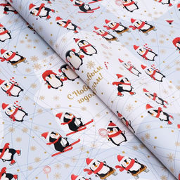 Бумага упаковочная глянцевая Пингвины, 70 х 100 cм, 1 лист - UPAK LAND фото 2