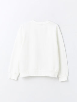 Bisiklet Yaka Bask?l? Uzun Kollu K?z ?ocuk Sweatshirt - Waikiki фото 2
