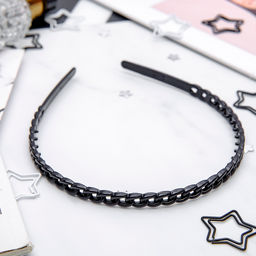 Цена за 12 шт. Ободок для волос «Ночка», звенья, 0.8 см, чёрный