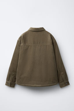 CORDUROY FAUX SHEARLING OVERSHIRT - Zara фото 2