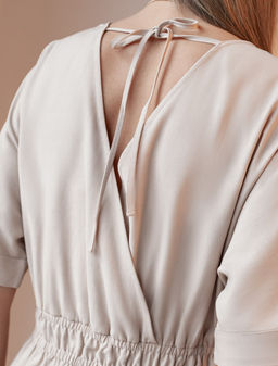 VILATTE / Платье из плотного лиоцелла с поясом на резинке  фото 5