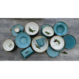 Тарелка глубокая Magistro Церера, 1.1 л, d=22 см, фарфор, голубая  фото 6