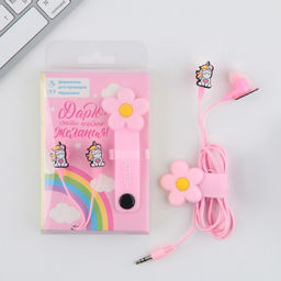 Набор наушники и держатель для проводов Единорог дарю счастье, мод.VBT 1.1, 12,5 х 8,5 см