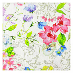 Набор салфеток сервировочных 45х45см "Краски лета" 4шт, рогожка (хлопок 100%) 171г/м2, упаковка классическая, пакет ПВХ 28х41см, "Домашняя мода" (Россия)