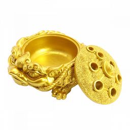 Подставка под спиральные благовония Жаба полистоун под латунь