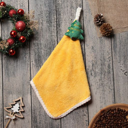 Полотенце кухонное Доляна Елочка, цв. желтый 30*30 см 270гр/м2