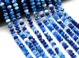 Бусины из агата тонированного рондель гр.10*7мм цв.синий, 39см, 59 бусин Радуга камня