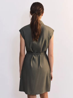 Льняное платье-рубашка с поясом ZR2605012907-13 / Zarina