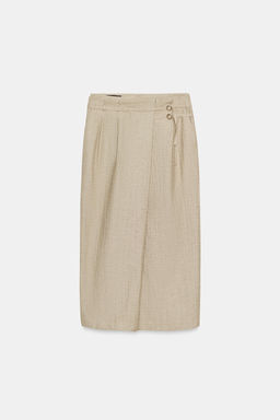 FALDA MIDI CINTUR?N / Tostado - Zara фото 8
