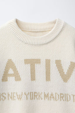 JACQUARD KNIT JUMPER WITH SLOGAN - Zara фото 3