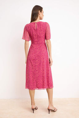 Fusya Animal Desenli A Kesim Melek Kol Astarl? Sifon Ucus Ucus Dokuma Midi Elbise TWOSS23EL01372 - Trendyolmilla фото 20