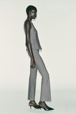 HERRINGBONE FLARED WAISTCOAT - Zara фото 3