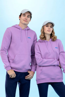 Сиреневый базовый свитшот с капюшоном (унисекс) - U.s. polo assn фото 10