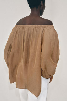 BLUSA CON LINO ZW COLLECTION / Toffe - Zara фото 3