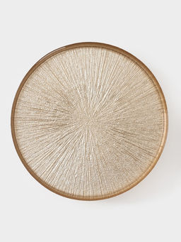 Блюдо для торта «Кувшинка», d=28 см, на ножке, стекло, золотистое