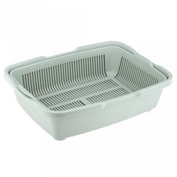 Лоток-туалет для кошек 23х42х11см, пластик, с сеткой, ментоловый (Россия)