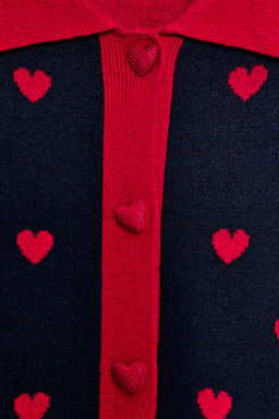 JACQUARD KNIT CARDIGAN WITH HEARTS - Zara фото 6