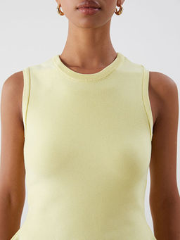 Bisiklet Yaka Peplum Triko Bluz