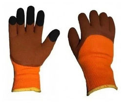 Перчатки Утепленные Вспененые "Коричневые"с черн. кончиками, арт. 4001 в уп-10 ПАР (ЦЕНА ЗА ПАРУ!)