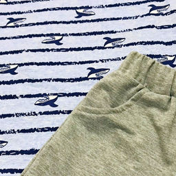 Костюм: футболка, шорты с отворотом, арт.kC-KS025-Tr, цвет голубой - Мамин малыш фото 2