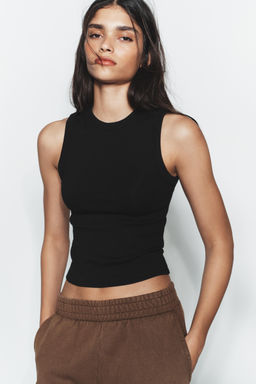 TOP RIB TIRANTES / Negro - Zara фото 3